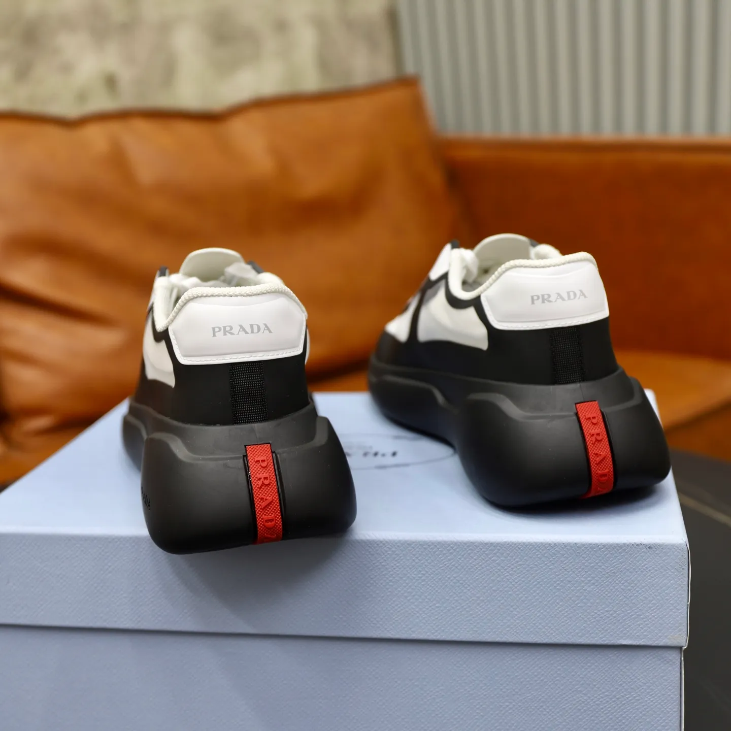 Men's Shoes 💰760💰 PRADA America's Cup Recycled Nylon and Bike Fabric Sneakers Practical and innovative, these regenerated nylon sneakers are modern, with lightweight soles and minimalist details. The upper is decorated with temperature-locking adhesive tape, screen-printed ADA logo, nylon loop shoelaces, T sole, made of ultra-light foam rubber filling material, rubber pattern texture, sole height: 40 mm, removable fabric-covered insole, Size 39-44